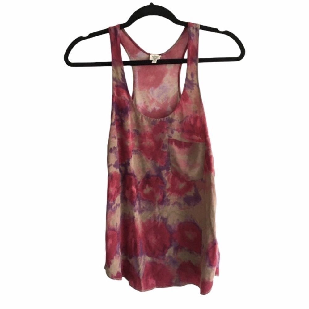 Aritzia Silk Sleeveless Blouse Tank Top Watercolour Print XXS